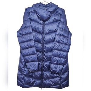 LL Bean DownTek Fill Puffer Jacket Sz L Water Repellent Lightweight Blue Women’s